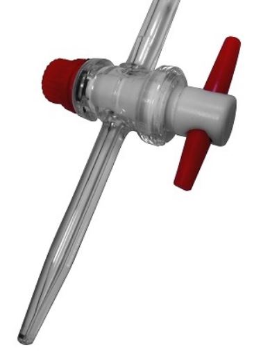 Бюретка 25 мл, ц.д. 0,1 мл, класс A, тип 2, исп. 1, с одноходовым тефлоновым краном, серийный сертиф., ASTM, 1 шт., Glassco