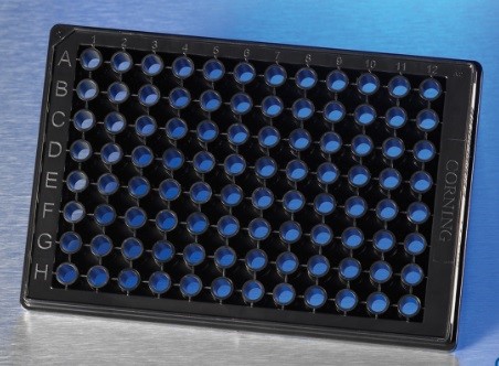 Планшет для хранения, 96 лунок, круглое дно, чёрная рамка, 25 шт./уп., 100 шт./кор., Corning