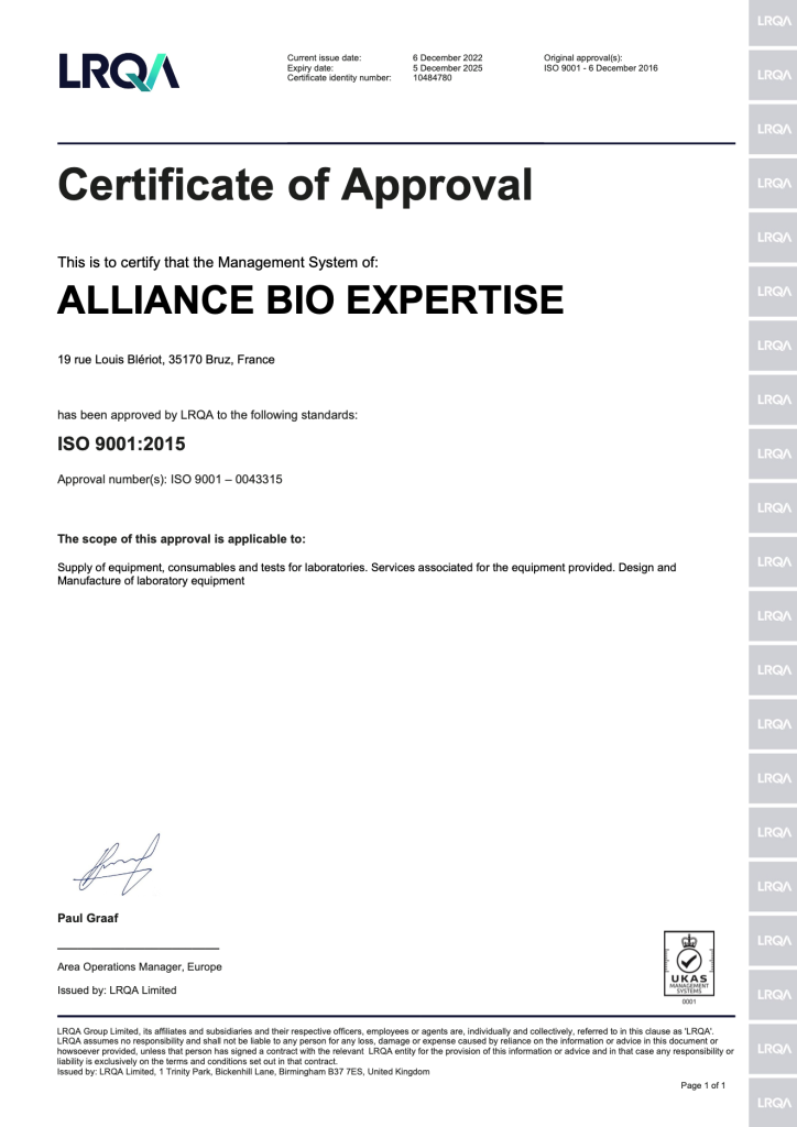 Сертификат ISO 9001:2015, ABE