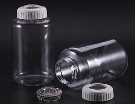 Бутыль 1000 мл, PC, плоскодонная, винтовая крышка со съемным уплотнительным кольцом, 7100 g, 98×173 мм, 6 шт./уп.