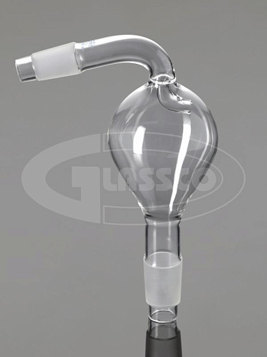 Ловушка с наклоном, c каплеуловителем, грушевидная, нижний керн 29/32, верхний керн 29/32, боросиликатное стекло, Glassco