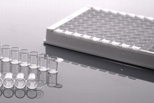 Планшеты 96 луночные для ИФА, разборные, плоскодонные, высокое связывание, прозрачные с белой рамкой