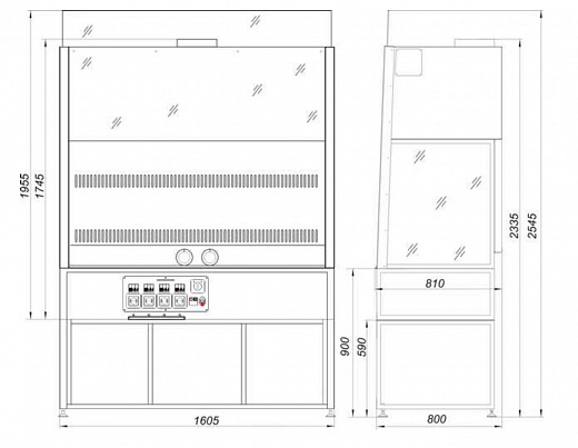 Шкаф вытяжной общего назначения, ширина 160 см, корпус – металл, столешница – искусственный камень Polystone, химический, ШВ-«Ламинар-С»-1,6 All-химик Фото 4