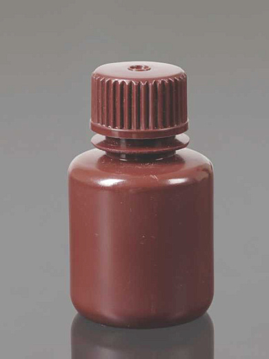 Бутыли для реагентов, 8 мл, ПЭВП, коричн., узкогорл., нестерильные, автоклавир., крышка ПЭВП непролив., 12 шт./уп., Glassco