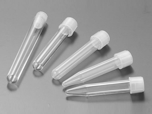 Пробирки культуральные 14 мл, U-образное дно, двухпозиционная крышка, стерильные, 500 шт./кор., Jet Biofil, Китай