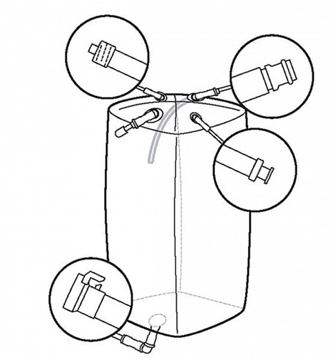 Мешки для сбора, хранения и транспортировки культуральной жидкости 3D Productainer BPCs, 50 литров, материал CX5-14, 5 портов Фото 1