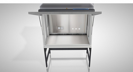 Модульная рабочая поверхность, шкафа выполнена из нержавеющей стали, марки 316, которая обладает повышенной устойчивостью к коррозии. Отдельные съемные лотки, обеспечивают легкий доступ и проведение деконтаминации рабочей поверхности. Съемные лотки можно