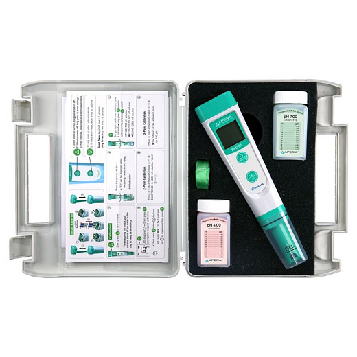 рН-метр, 0-14±0,1, карманный, PH201, серия 200, с кейсом, Apera Instruments