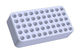 Штатив для цилиндрических пробирок на 50 мест (Rack D12), синий