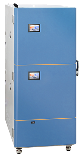 Климатическая камера постоянных условий «тепло-холод-освещение-УФ-излучение, влажность» для тестирования стабильности лекарств, +15...+65 ºC, 2 камеры, 2×220 л, смотровое окно, SHH-SSGD-2ST