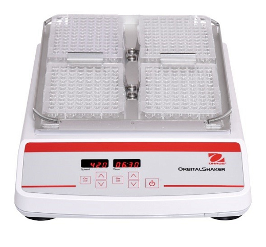Шейкер для планшетов, амплитуда 3 мм, до 1200 об/мин, четыре микропланшета или два штатива для микропробирок, SHLDMP03DG Фото 1