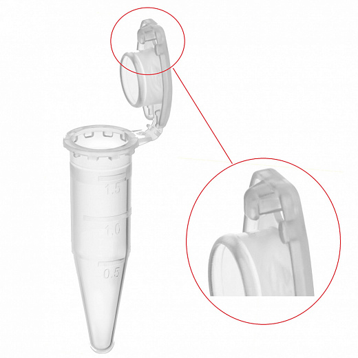 Пробирки 1,5 мл типа Эппендорф, до 30 000g, с замком, бесцветные, градуированные, PCR-clean, TR Safe Tube Фото 2