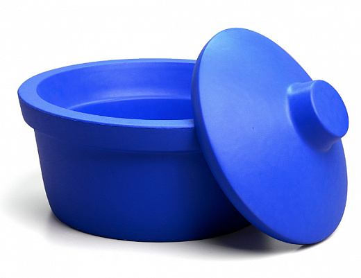 Емкость для льда и жидкого азота 2,5 л, синий цвет, круглая с крышкой, Round