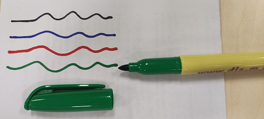 Маркер перманентный по стеклу и пластмассе, 2 мм, зеленый