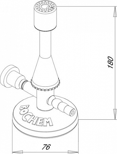 Горелка Теклю газовая с игольчатым клапаном, пропан/бутан Фото 2