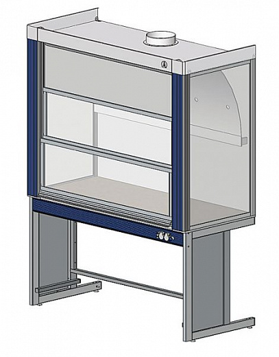 Шкаф вытяжной общего назначения, ширина 150 см, глубина 70 см, корпус – металл, столешница – керамогранит, 2 подъемных экрана