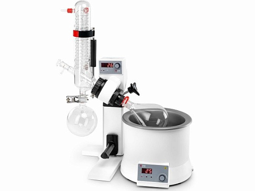 Испаритель роторный RE100-S, вертикальный холодильник 1200 см², ручной лифт, DLab, Китай