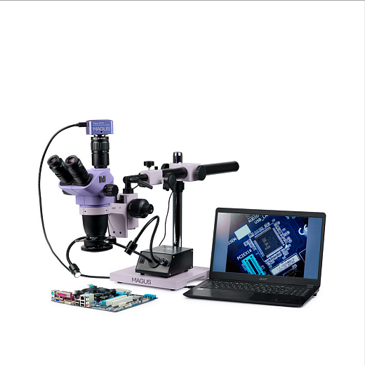 Микроскоп стерео, до 55х, по схеме Грену, с цифровой камерой CBF70, Stereo D8TR, Magus