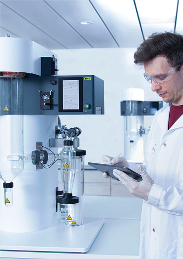 Сушилка распылительная, от 1 до 25 мкм, Mini Spray Dryer S-300, вид сбоку, Buchi