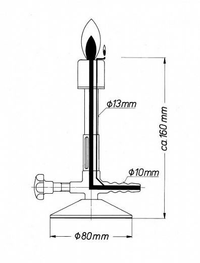 Горелка Бунзена газовая с игольчатым клапаном, пропан/бутан Фото 2