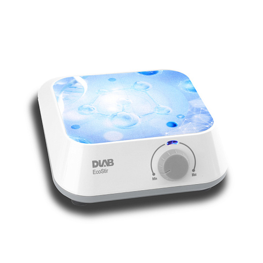 Магнитная мешалка без нагрева, объём по воде 1,5 л, платформа 120×115 мм, 300-2000 об/мин, EcoStir-квадратная, с наклейкой из набора, DLab, Китай