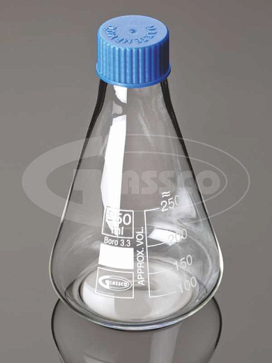 Колба Эрленмейера 100 мл, стекло, до 500 °С, с завинч. крышкой, 2 шт/уп.