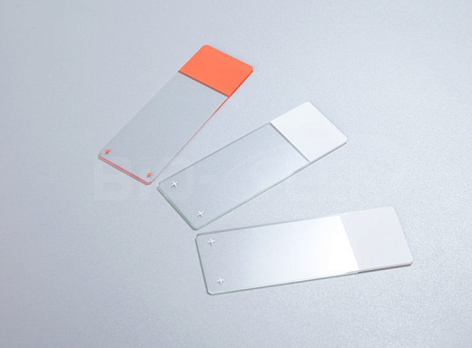 Стекло предметное, 25×75×1 мм, шлиф. кр. 45°, положительно заряженное, белое поле для маркировки, 50 шт./уп., Abclonal