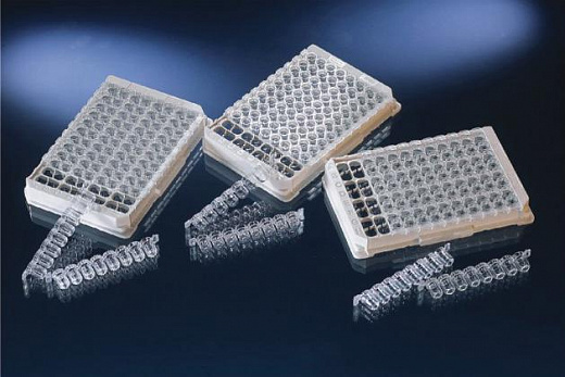 Планшеты 96 луночные для ИФА, стрипованные, прозрачные, нестерильные, MediSorp, без крышки, 400 мкл, 10 шт./уп., 60 шт./кор.