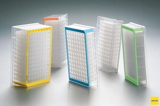 Планшет глубоколуночный, 96/1000, PCR clean, белая рамка, 20 шт.