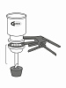 Фильтродержатель для вакуумной фильтрации, одноместный, d 47 мм, воронка 300 мл, стекло, подложка из фриттованного стекла, Glassco, Индия