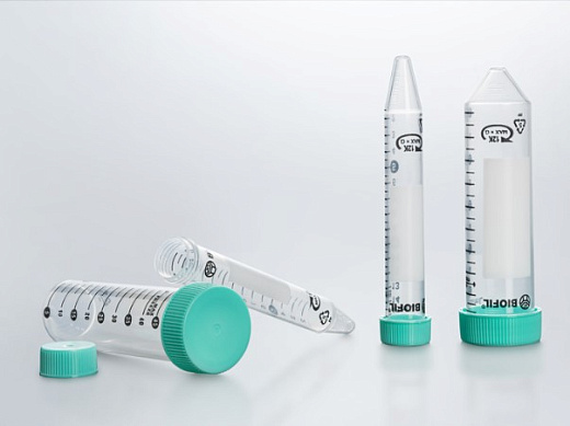 Пробирки 15 мл, ПП, резьбовые, конические, крышка заглушка, стерильные, 12000 g, бумажный штатив, 25 шт./штат., 500 шт./кор., Jet Biofil