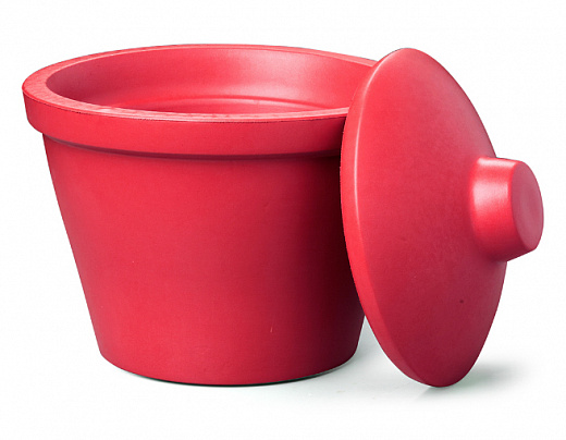 Емкость для льда и жидкого азота 4 л, красный цвет, круглая с крышкой, Round
