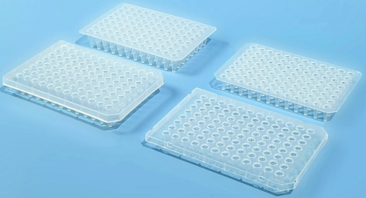 Планшеты для ПЦР, 96-лун., без юбки, бесцветные, полипропилен, 10 шт/уп., Китай