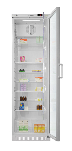 Холодильник фармацевтический, +2…+15 °С, 400 л, дверь со стеклопакетом, ХФ-400-3, Позис — вид внутри