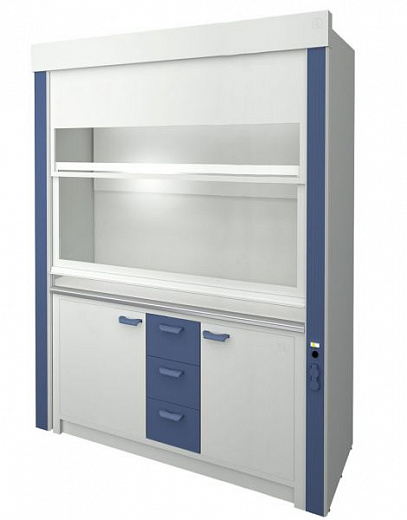 Шкаф вытяжной для работы c ЛВЖ, ширина 180 см, Fridurit 20 мм, 1 подъемный экран