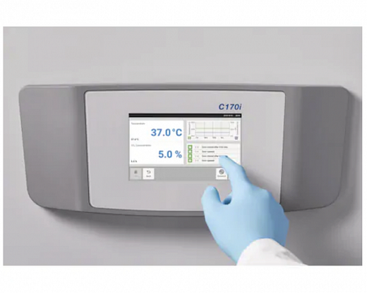 CO₂-инкубатор, 170 л, прямой нагрев, ИК-датчик стерилизуемый, 8-секционная дверца, контроль О₂, ручка слева, CellXpert 170i Фото 2