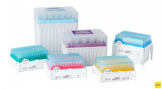 Наконечники до 10 мкл (от 0,1 мкл), нестерильные, 96 шт./штатив, 10 штат./уп.