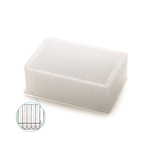 Планшет глубоколуночный 96/2200, U-образное дно, квадратная лунка, без крышки, нестерильный, 5 шт./уп., Совтех