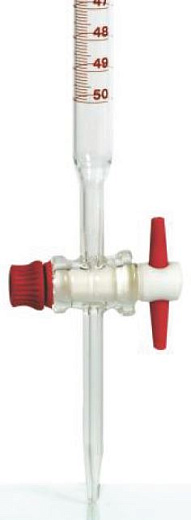 Бюретка 10 мл, ц.д. 0,05 мл, класс B, тип 1, исп. 1, с одноходовым тефлоновым краном, 1 шт., Glassco