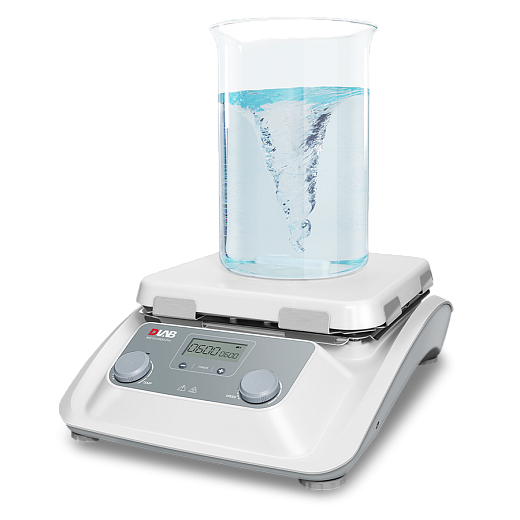 Мешалка магнитная, объём по воде 30 л, платформа 254×254 мм, нагрев до 500 °С, 100-1500 об/мин, датчик PT1000, MS10-H500-Pro package 1, DLab, Китай