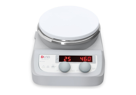 Мешалка магнитная, объём по воде 3 л, d платформы 135 мм, нагрев до 280 °С, 200-1500 об/мин, MS-H280-Pro package 2, вид сверху, Dlab