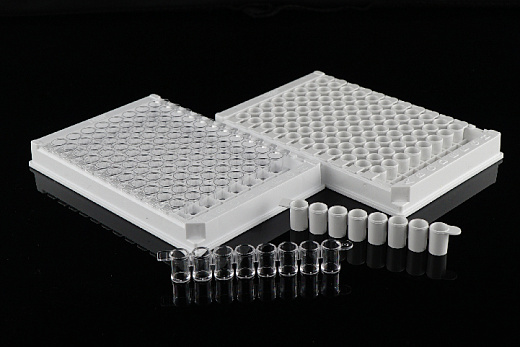 Планшеты 96 луночные для ИФА, разборные, плоскодонные, высокое связывание, прозрачные с белой рамкой, 5 шт./упак., 50 шт./кор., NEST, Китай