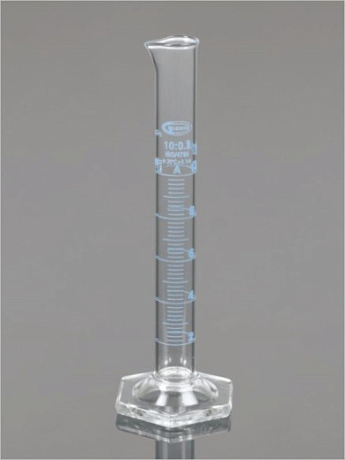 Цилиндр мерный, класс А, 250,0 мл, ц.д. 2,0 мл, БС, градуировка, шестиугольное основание, сертификат индивид. работы, 1 шт./уп., Glassco