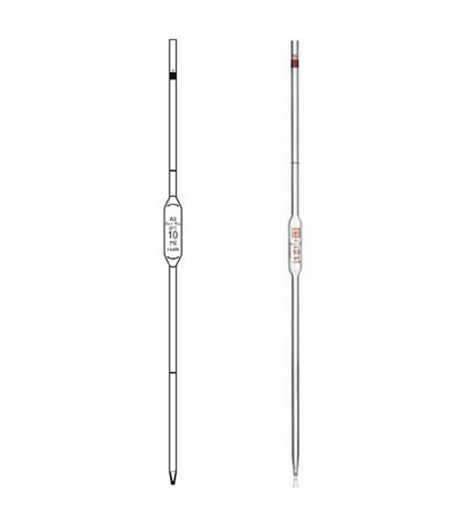 Пипетка Мора, 10,77 мл, НС, исполнение 2, 2 класс точности, одна метка, 1 шт.