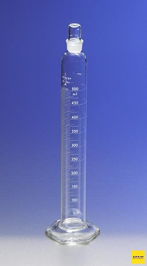 Цилиндр мерный, 100 мл, кл.А, ц.д. 1 мл, стекл. осн., крышка 16, сертиф., TС, 1 шт.