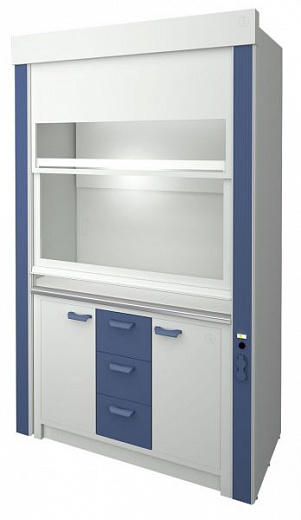 Шкаф вытяжной для работы c ЛВЖ, ширина 150 см, керамогрнит, 1 подъемный экран