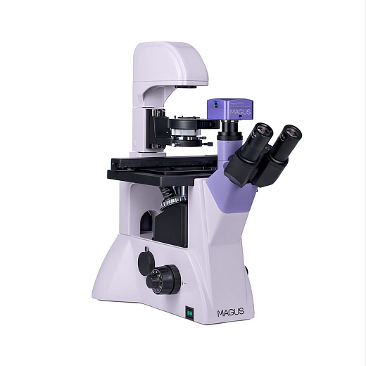 Микроскоп биологический инвертированный цифровой, тринокуляр, с камерой, Magus Bio VD350