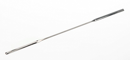 Микролопатка полузакруглённая двухсторонняя, длина 210 мм, лопатка 60×4 мм, диаметр ручки 2 мм, нержавеющая сталь, тип 1